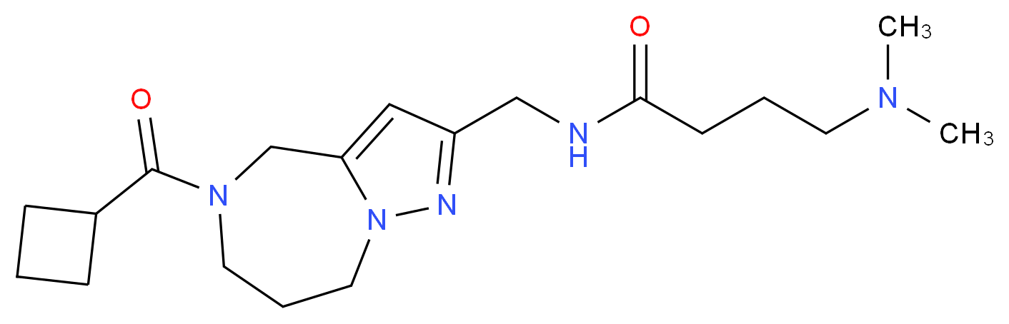 N-{[5-(cyclobutylcarbonyl)-5,6,7,8-tetrahydro-4H-pyrazolo[1,5-a][1,4]diazepin-2-yl]methyl}-4-(dimethylamino)butanamide_Molecular_structure_CAS_)