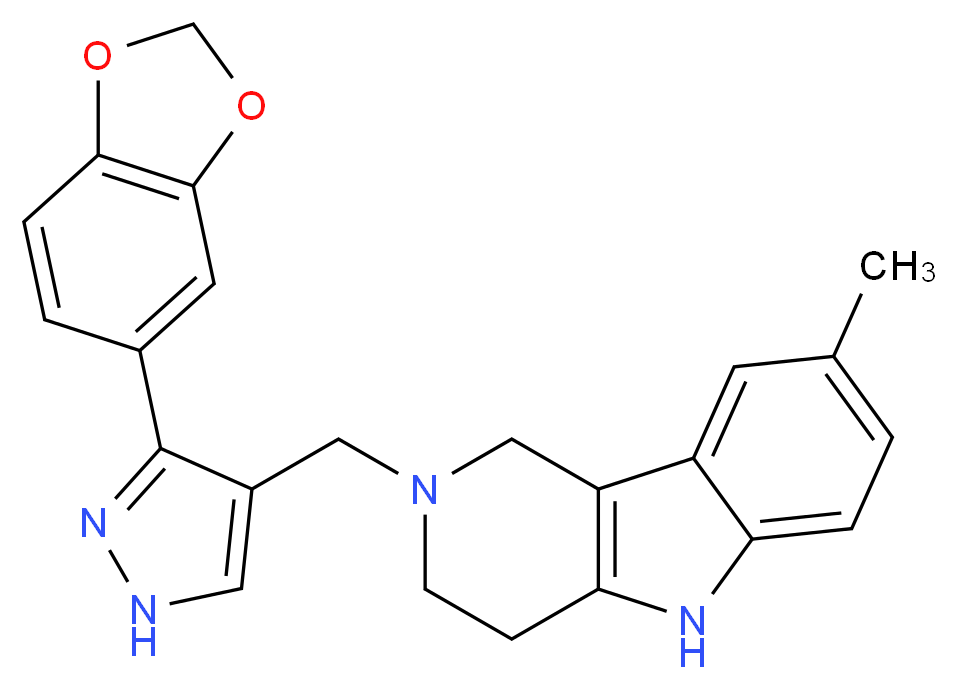2-{[3-(1,3-benzodioxol-5-yl)-1H-pyrazol-4-yl]methyl}-8-methyl-2,3,4,5-tetrahydro-1H-pyrido[4,3-b]indole_Molecular_structure_CAS_)