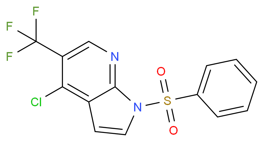 4-Chloro-1-(phenylsulfonyl)-5-(trifluoromethyl)-1H-pyrrolo[2,3-b]pyridine_Molecular_structure_CAS_)