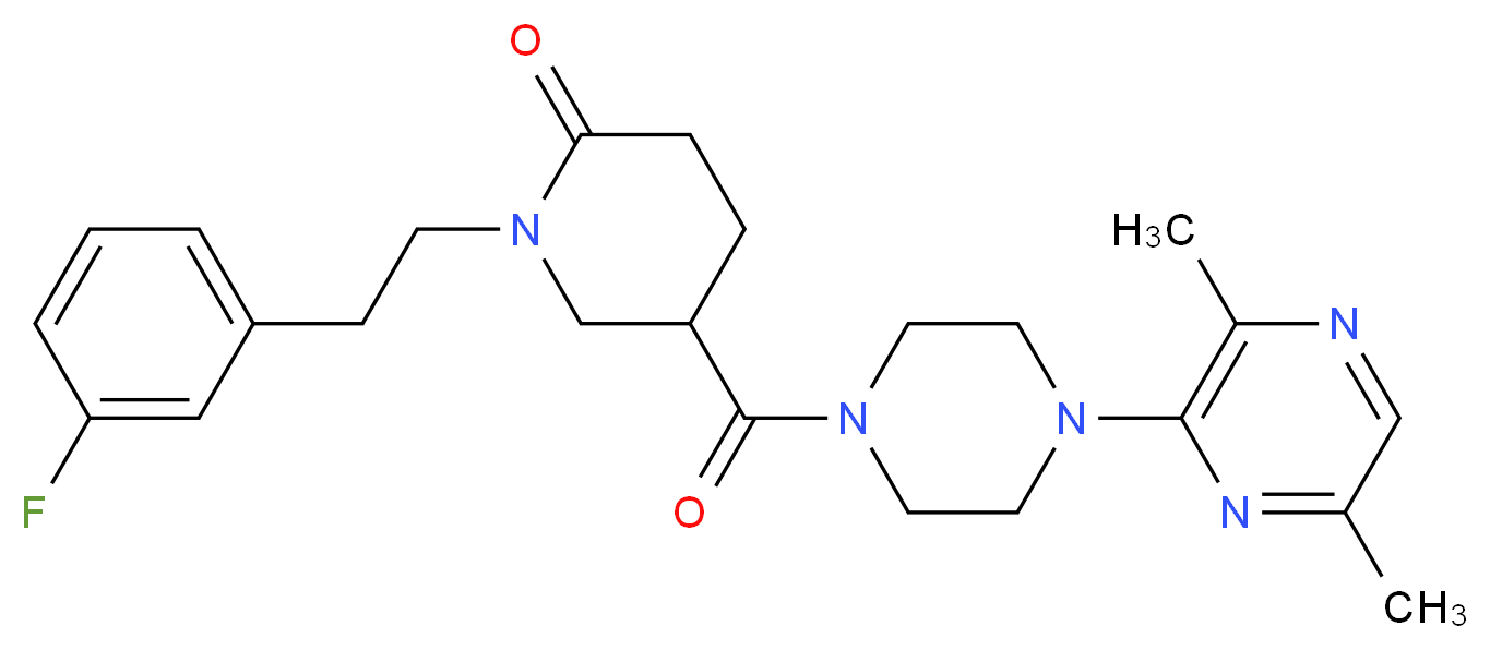 5-{[4-(3,6-dimethyl-2-pyrazinyl)-1-piperazinyl]carbonyl}-1-[2-(3-fluorophenyl)ethyl]-2-piperidinone_Molecular_structure_CAS_)