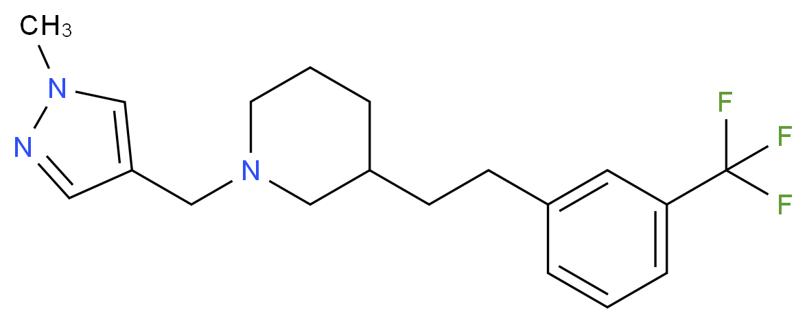 1-[(1-methyl-1H-pyrazol-4-yl)methyl]-3-{2-[3-(trifluoromethyl)phenyl]ethyl}piperidine_Molecular_structure_CAS_)