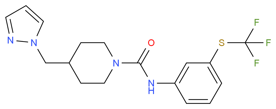 4-(1H-pyrazol-1-ylmethyl)-N-{3-[(trifluoromethyl)thio]phenyl}piperidine-1-carboxamide_Molecular_structure_CAS_)