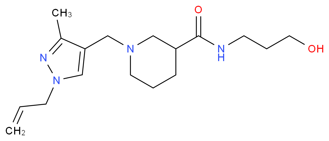 1-[(1-allyl-3-methyl-1H-pyrazol-4-yl)methyl]-N-(3-hydroxypropyl)piperidine-3-carboxamide_Molecular_structure_CAS_)