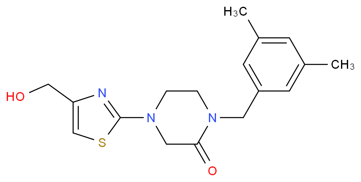 1-(3,5-dimethylbenzyl)-4-[4-(hydroxymethyl)-1,3-thiazol-2-yl]-2-piperazinone_Molecular_structure_CAS_)