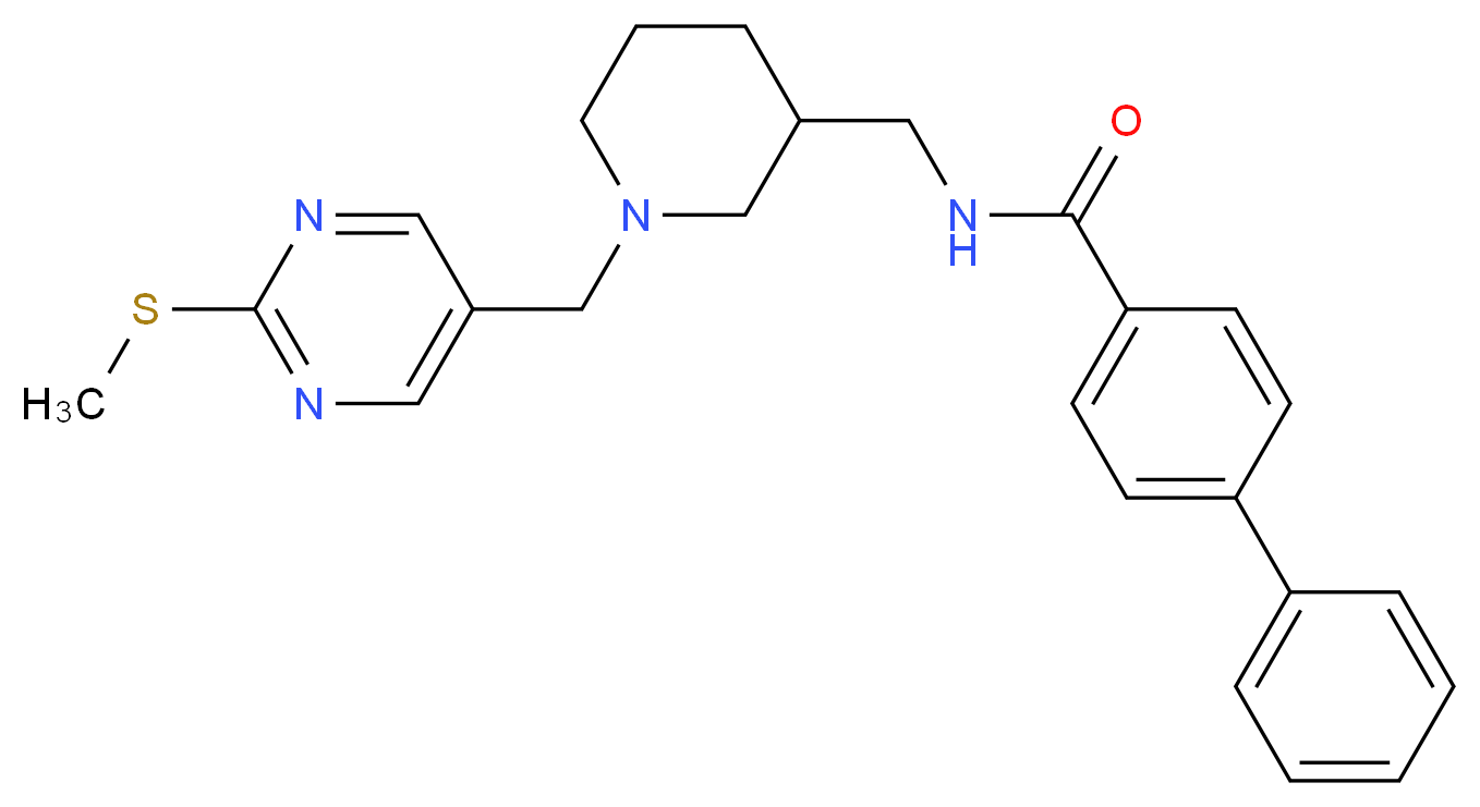 N-[(1-{[2-(methylthio)-5-pyrimidinyl]methyl}-3-piperidinyl)methyl]-4-biphenylcarboxamide_Molecular_structure_CAS_)
