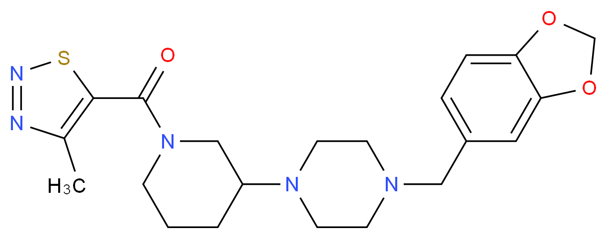 1-(1,3-benzodioxol-5-ylmethyl)-4-{1-[(4-methyl-1,2,3-thiadiazol-5-yl)carbonyl]-3-piperidinyl}piperazine_Molecular_structure_CAS_)