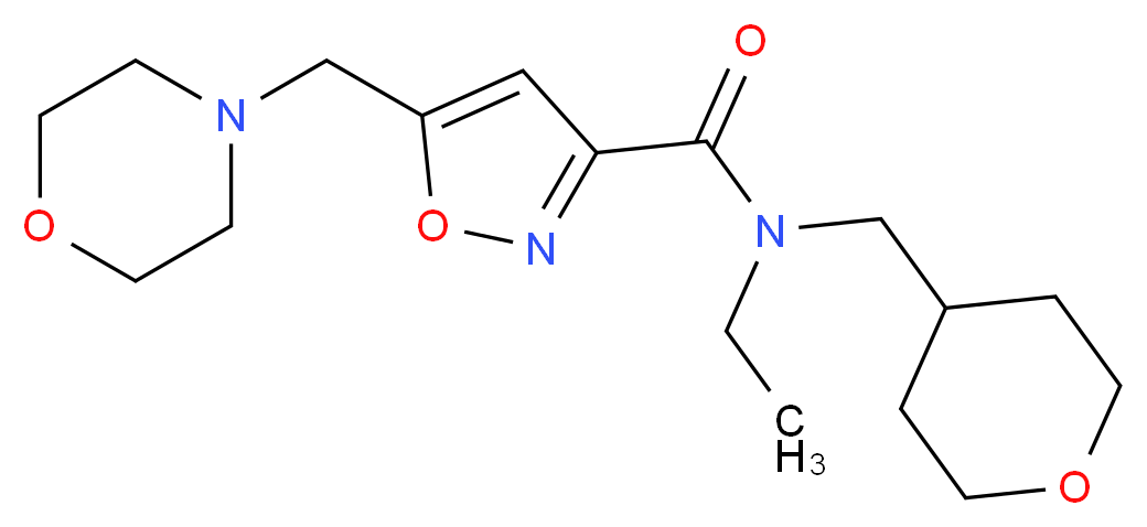 N-ethyl-5-(morpholin-4-ylmethyl)-N-(tetrahydro-2H-pyran-4-ylmethyl)isoxazole-3-carboxamide_Molecular_structure_CAS_)
