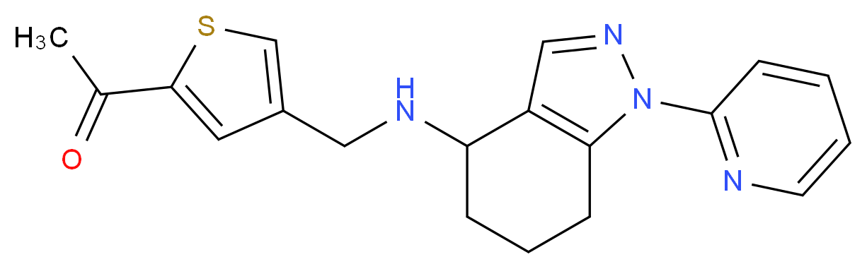 1-[4-({[1-(2-pyridinyl)-4,5,6,7-tetrahydro-1H-indazol-4-yl]amino}methyl)-2-thienyl]ethanone_Molecular_structure_CAS_)