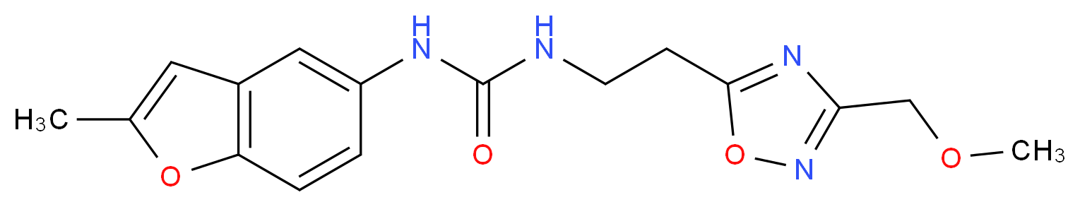 N-{2-[3-(methoxymethyl)-1,2,4-oxadiazol-5-yl]ethyl}-N'-(2-methyl-1-benzofuran-5-yl)urea_Molecular_structure_CAS_)