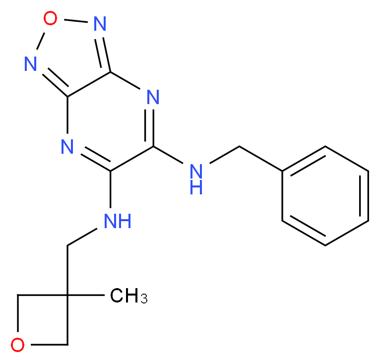 N-benzyl-N'-[(3-methyl-3-oxetanyl)methyl][1,2,5]oxadiazolo[3,4-b]pyrazine-5,6-diamine_Molecular_structure_CAS_)