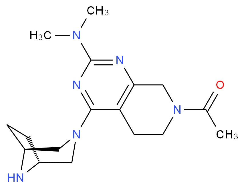 7-acetyl-4-[(1R*,5S*)-3,8-diazabicyclo[3.2.1]oct-3-yl]-N,N-dimethyl-5,6,7,8-tetrahydropyrido[3,4-d]pyrimidin-2-amine_Molecular_structure_CAS_)