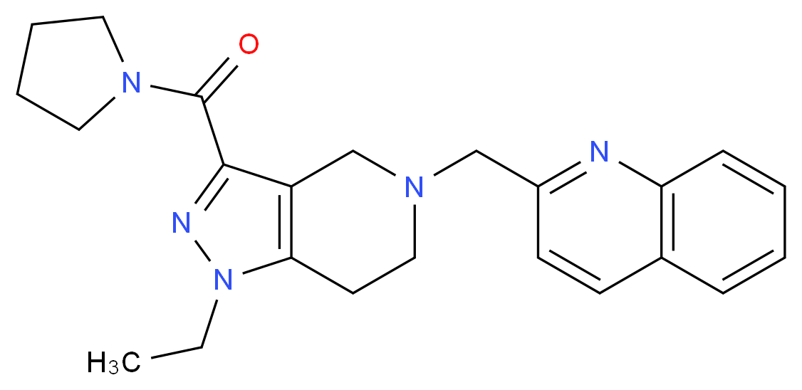 2-{[1-ethyl-3-(1-pyrrolidinylcarbonyl)-1,4,6,7-tetrahydro-5H-pyrazolo[4,3-c]pyridin-5-yl]methyl}quinoline_Molecular_structure_CAS_)