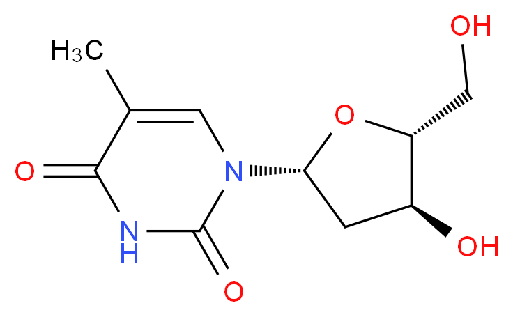 1-((2R,4S,5R)-4-Hydroxy-5-(hydroxyMethyl)tetrahydrofuran-2-yl)-5-MethylpyriMidine-2,4(1H,3H)-dione_Molecular_structure_CAS_50-89-5)