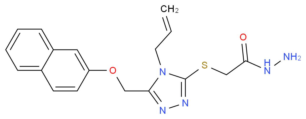 2-({4-Allyl-5-[(2-naphthyloxy)methyl]-4H-1,2,4-triazol-3-yl}thio)acetohydrazide_Molecular_structure_CAS_)