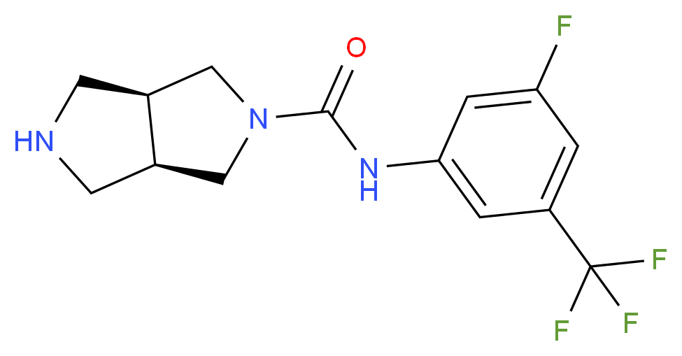 (3aR*,6aS*)-N-[3-fluoro-5-(trifluoromethyl)phenyl]hexahydropyrrolo[3,4-c]pyrrole-2(1H)-carboxamide_Molecular_structure_CAS_)