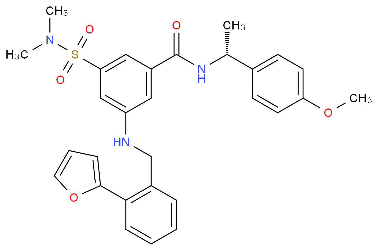 3-[(dimethylamino)sulfonyl]-5-{[2-(2-furyl)benzyl]amino}-N-[(1R)-1-(4-methoxyphenyl)ethyl]benzamide_Molecular_structure_CAS_)