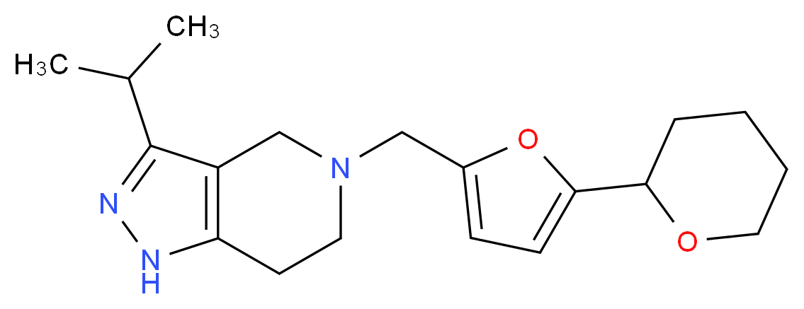 3-isopropyl-5-{[5-(tetrahydro-2H-pyran-2-yl)-2-furyl]methyl}-4,5,6,7-tetrahydro-1H-pyrazolo[4,3-c]pyridine_Molecular_structure_CAS_)