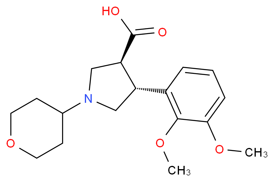 (3S*,4R*)-4-(2,3-dimethoxyphenyl)-1-(tetrahydro-2H-pyran-4-yl)pyrrolidine-3-carboxylic acid_Molecular_structure_CAS_)