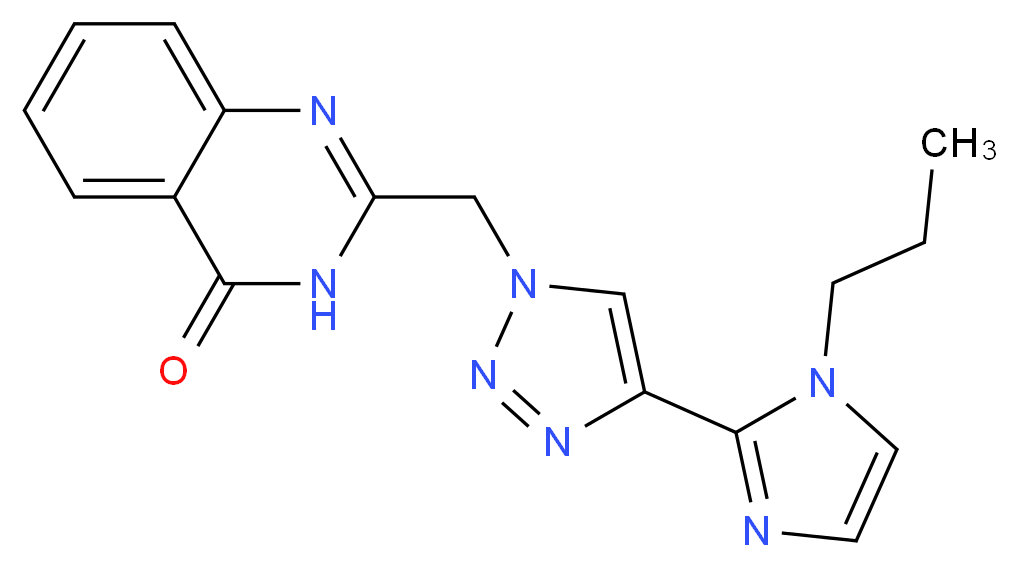 2-{[4-(1-propyl-1H-imidazol-2-yl)-1H-1,2,3-triazol-1-yl]methyl}quinazolin-4(3H)-one_Molecular_structure_CAS_)