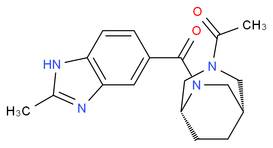 5-{[(1S*,5R*)-3-acetyl-3,6-diazabicyclo[3.2.2]non-6-yl]carbonyl}-2-methyl-1H-benzimidazole_Molecular_structure_CAS_)