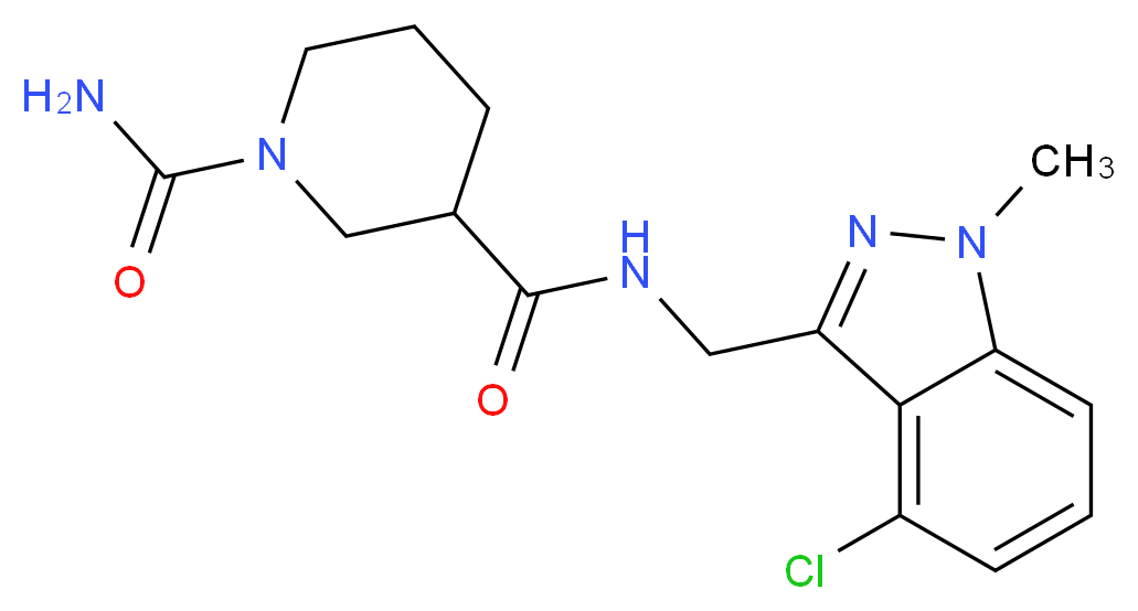 N~3~-[(4-chloro-1-methyl-1H-indazol-3-yl)methyl]piperidine-1,3-dicarboxamide_Molecular_structure_CAS_)