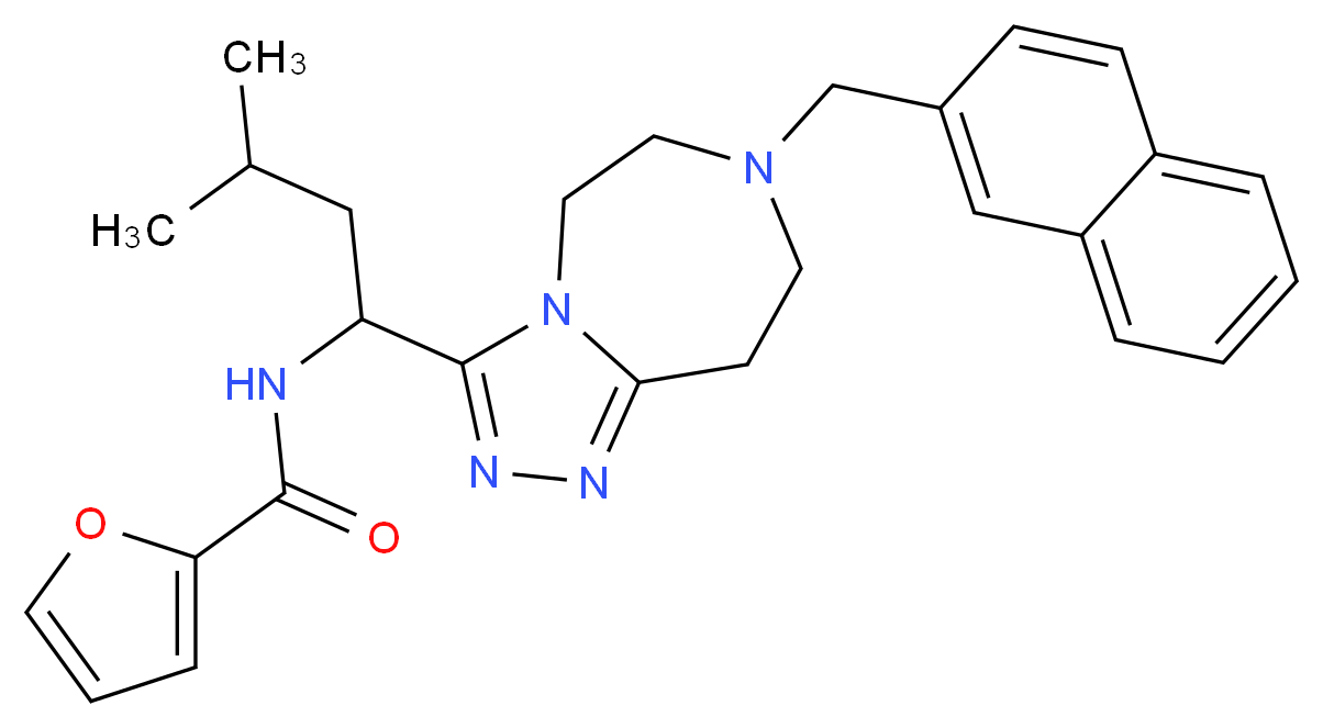 N-{3-methyl-1-[7-(2-naphthylmethyl)-6,7,8,9-tetrahydro-5H-[1,2,4]triazolo[4,3-d][1,4]diazepin-3-yl]butyl}-2-furamide_Molecular_structure_CAS_)