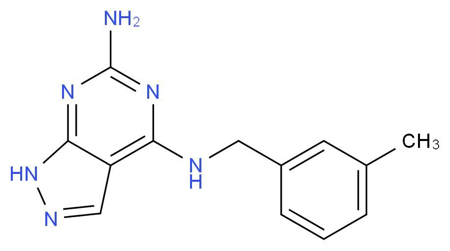 N~4~-(3-methylbenzyl)-1H-pyrazolo[3,4-d]pyrimidine-4,6-diamine_Molecular_structure_CAS_)