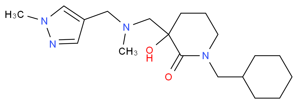 1-(cyclohexylmethyl)-3-hydroxy-3-({methyl[(1-methyl-1H-pyrazol-4-yl)methyl]amino}methyl)-2-piperidinone_Molecular_structure_CAS_)