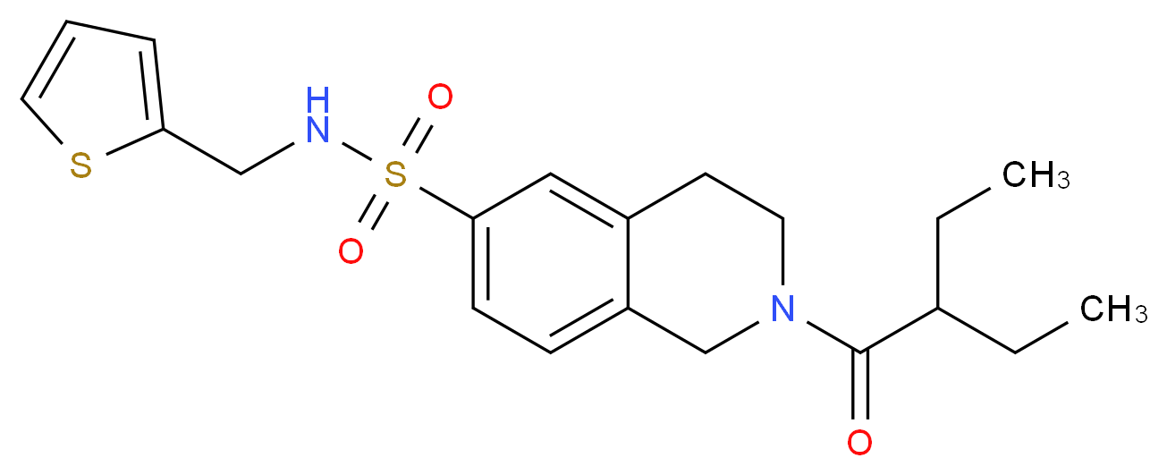 2-(2-ethylbutanoyl)-N-(2-thienylmethyl)-1,2,3,4-tetrahydroisoquinoline-6-sulfonamide_Molecular_structure_CAS_)