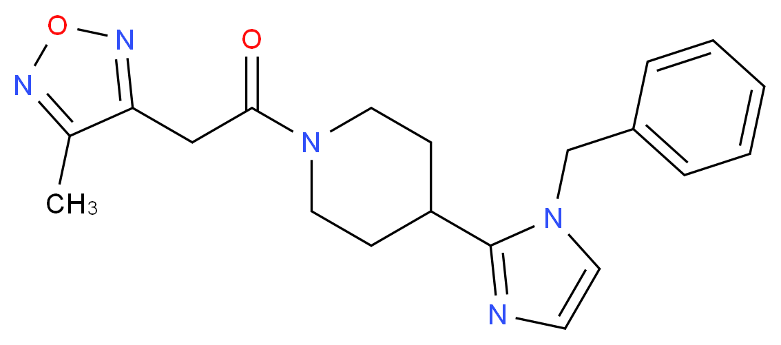 4-(1-benzyl-1H-imidazol-2-yl)-1-[(4-methyl-1,2,5-oxadiazol-3-yl)acetyl]piperidine_Molecular_structure_CAS_)