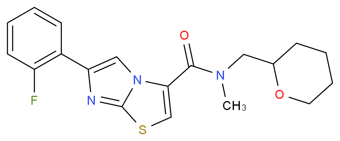 6-(2-fluorophenyl)-N-methyl-N-(tetrahydro-2H-pyran-2-ylmethyl)imidazo[2,1-b][1,3]thiazole-3-carboxamide_Molecular_structure_CAS_)