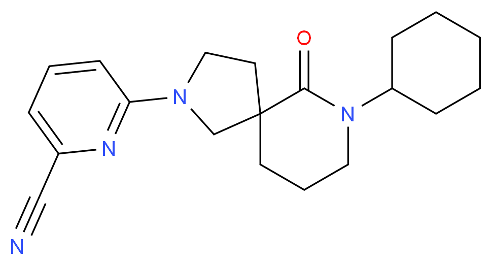 6-(7-cyclohexyl-6-oxo-2,7-diazaspiro[4.5]dec-2-yl)pyridine-2-carbonitrile_Molecular_structure_CAS_)