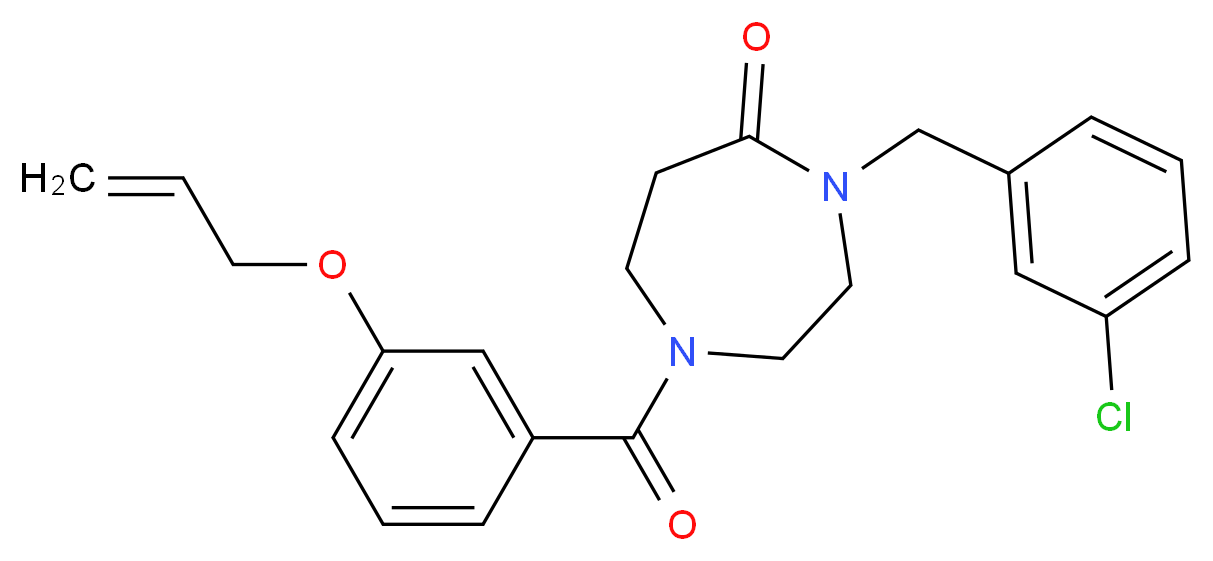 1-[3-(allyloxy)benzoyl]-4-(3-chlorobenzyl)-1,4-diazepan-5-one_Molecular_structure_CAS_)