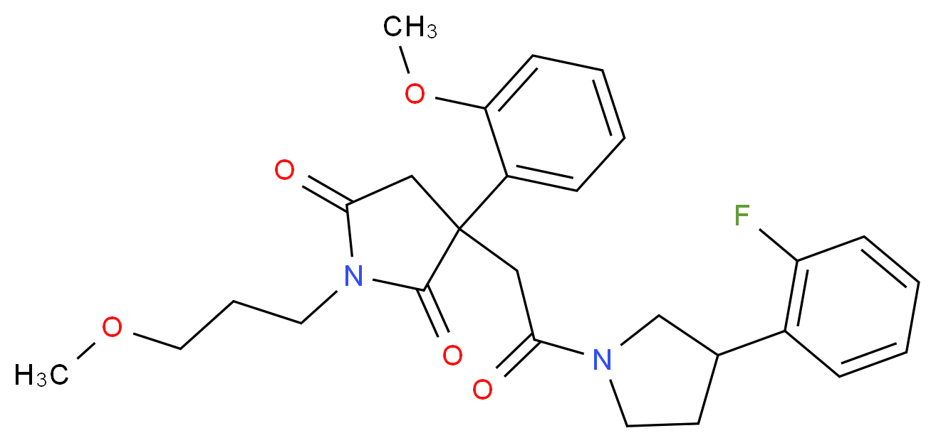 3-{2-[3-(2-fluorophenyl)-1-pyrrolidinyl]-2-oxoethyl}-3-(2-methoxyphenyl)-1-(3-methoxypropyl)-2,5-pyrrolidinedione_Molecular_structure_CAS_)