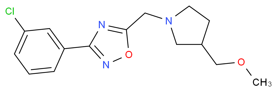 3-(3-chlorophenyl)-5-{[3-(methoxymethyl)-1-pyrrolidinyl]methyl}-1,2,4-oxadiazole_Molecular_structure_CAS_)