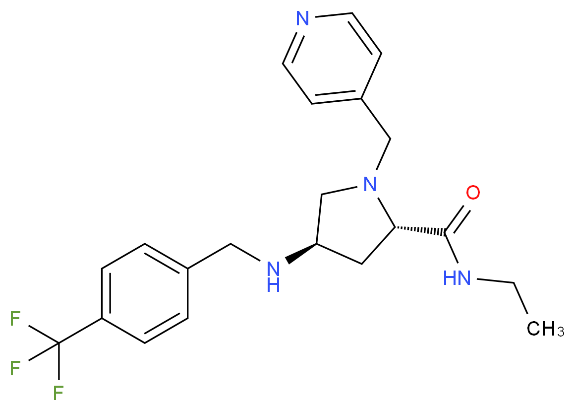 (4R)-N-ethyl-1-(4-pyridinylmethyl)-4-{[4-(trifluoromethyl)benzyl]amino}-L-prolinamide_Molecular_structure_CAS_)