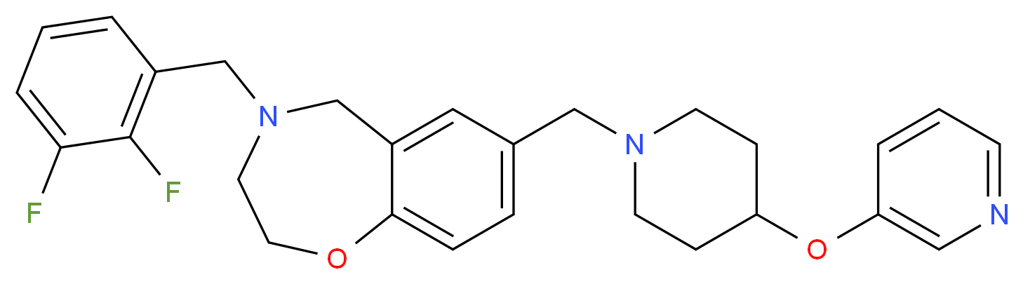 4-(2,3-difluorobenzyl)-7-{[4-(3-pyridinyloxy)-1-piperidinyl]methyl}-2,3,4,5-tetrahydro-1,4-benzoxazepine_Molecular_structure_CAS_)