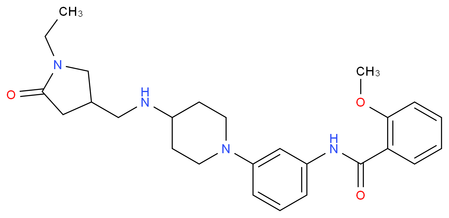 N-[3-(4-{[(1-ethyl-5-oxo-3-pyrrolidinyl)methyl]amino}-1-piperidinyl)phenyl]-2-methoxybenzamide_Molecular_structure_CAS_)