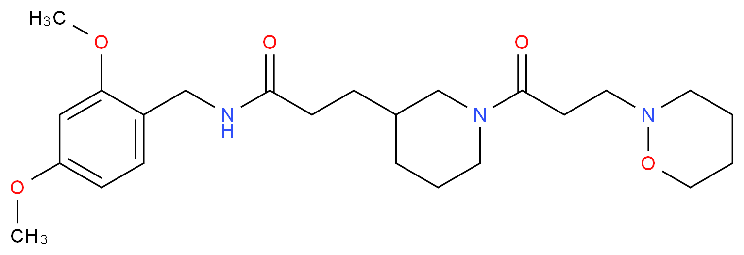 N-(2,4-dimethoxybenzyl)-3-{1-[3-(1,2-oxazinan-2-yl)propanoyl]-3-piperidinyl}propanamide_Molecular_structure_CAS_)