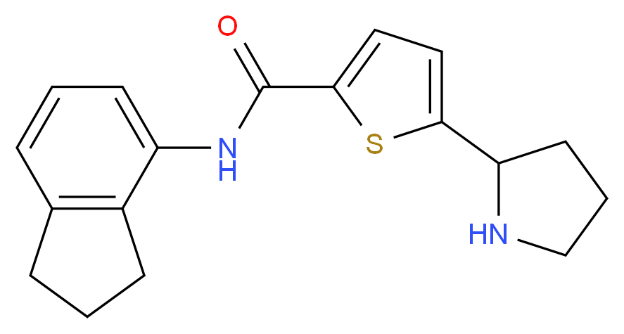 N-(2,3-dihydro-1H-inden-4-yl)-5-(2-pyrrolidinyl)-2-thiophenecarboxamide_Molecular_structure_CAS_)