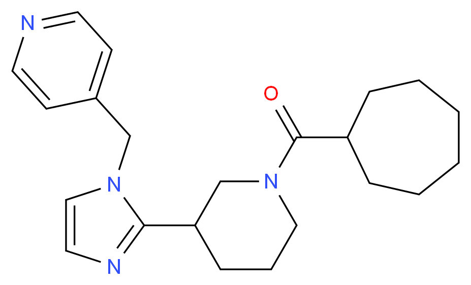 4-({2-[1-(cycloheptylcarbonyl)-3-piperidinyl]-1H-imidazol-1-yl}methyl)pyridine_Molecular_structure_CAS_)