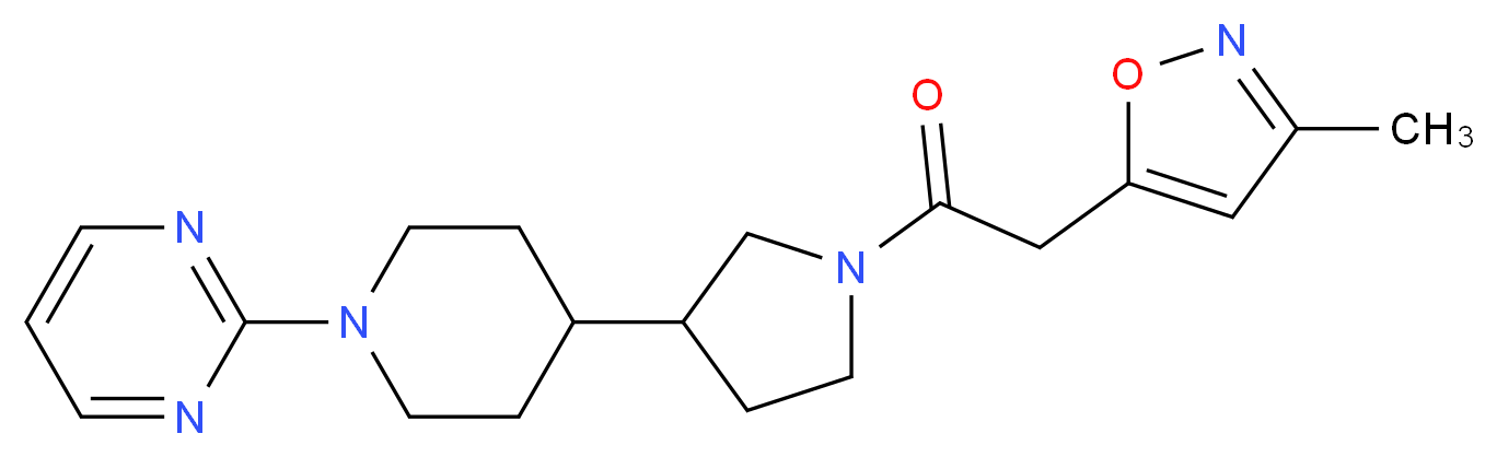 2-(4-{1-[(3-methyl-5-isoxazolyl)acetyl]-3-pyrrolidinyl}-1-piperidinyl)pyrimidine_Molecular_structure_CAS_)