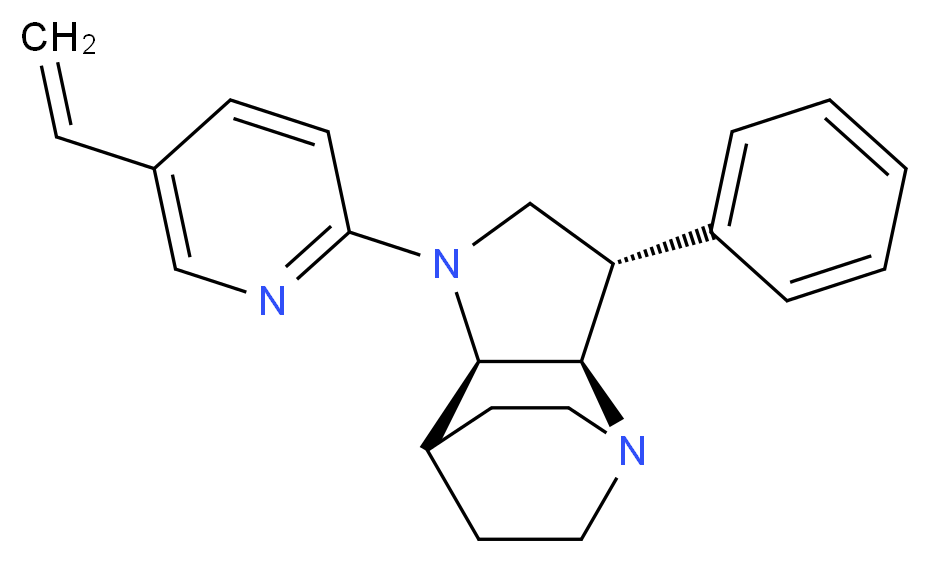 (2R*,3S*,6R*)-3-phenyl-5-(5-vinyl-2-pyridinyl)-1,5-diazatricyclo[5.2.2.0~2,6~]undecane_Molecular_structure_CAS_)