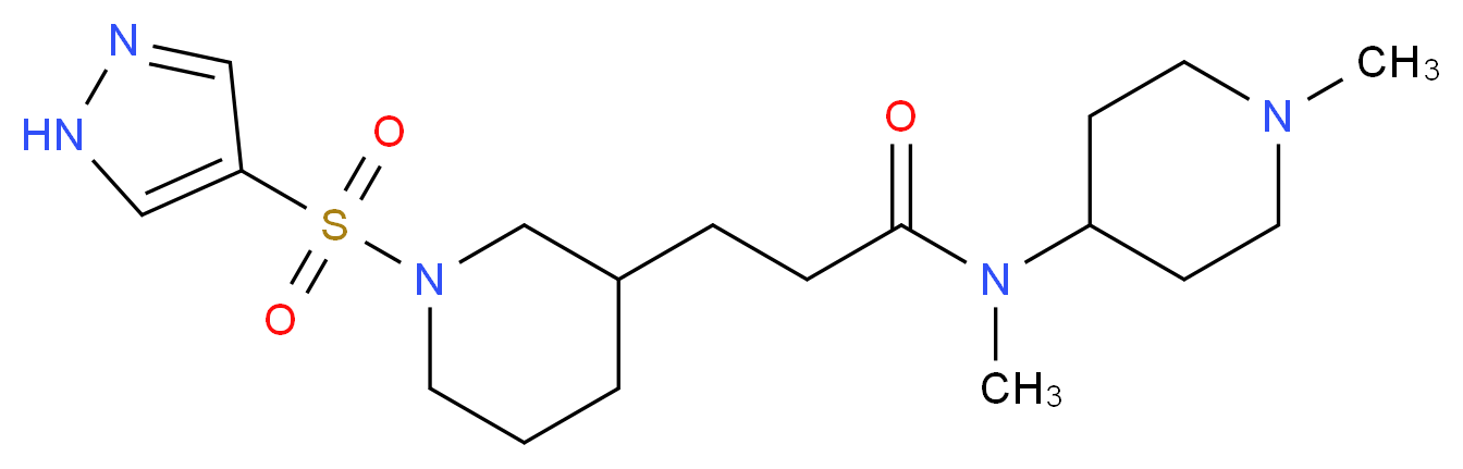 N-methyl-N-(1-methylpiperidin-4-yl)-3-[1-(1H-pyrazol-4-ylsulfonyl)piperidin-3-yl]propanamide_Molecular_structure_CAS_)
