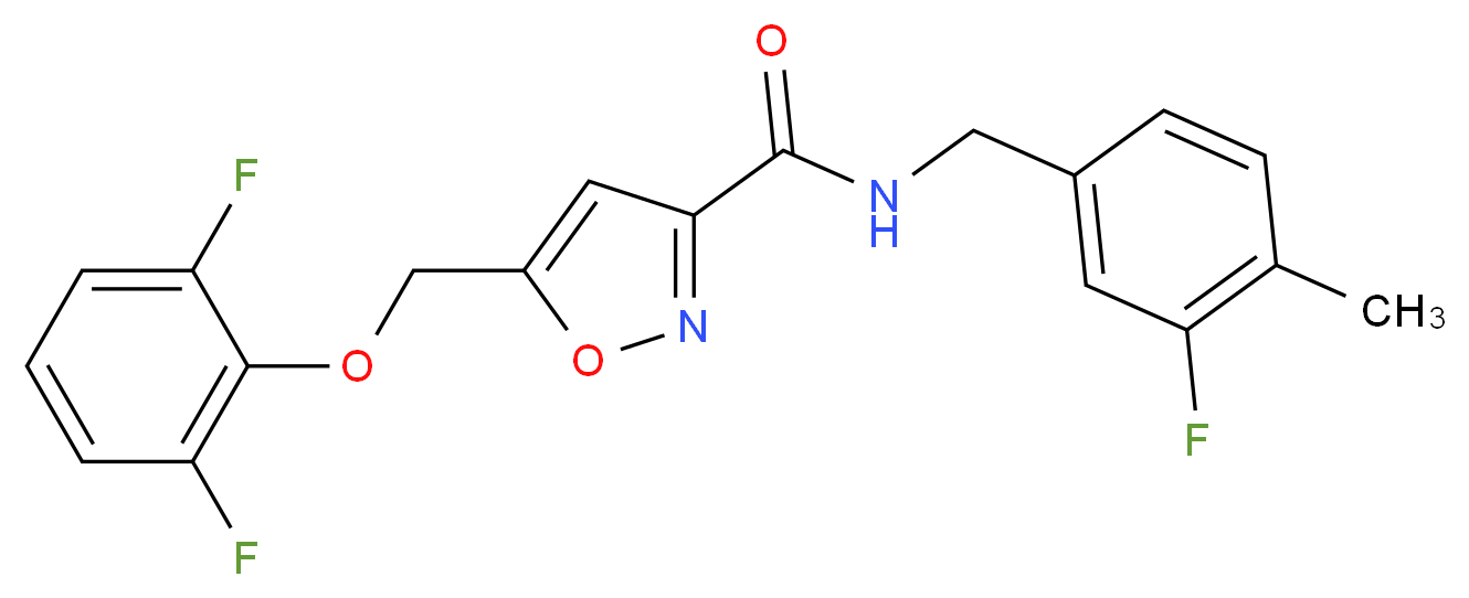 5-[(2,6-difluorophenoxy)methyl]-N-(3-fluoro-4-methylbenzyl)-3-isoxazolecarboxamide_Molecular_structure_CAS_)