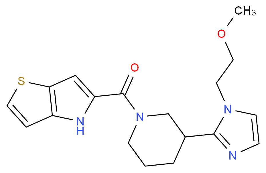 5-({3-[1-(2-methoxyethyl)-1H-imidazol-2-yl]piperidin-1-yl}carbonyl)-4H-thieno[3,2-b]pyrrole_Molecular_structure_CAS_)