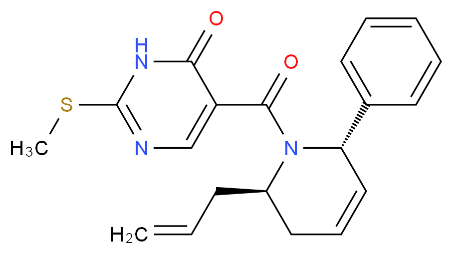 5-{[(2R*,6S*)-2-allyl-6-phenyl-3,6-dihydropyridin-1(2H)-yl]carbonyl}-2-(methylthio)pyrimidin-4(3H)-one_Molecular_structure_CAS_)