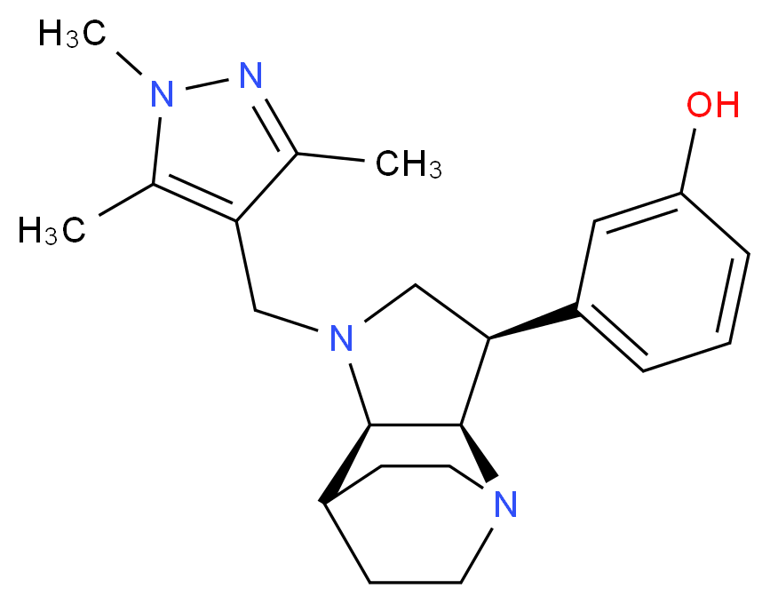 3-{(3R*,3aR*,7aR*)-1-[(1,3,5-trimethyl-1H-pyrazol-4-yl)methyl]octahydro-4,7-ethanopyrrolo[3,2-b]pyridin-3-yl}phenol_Molecular_structure_CAS_)
