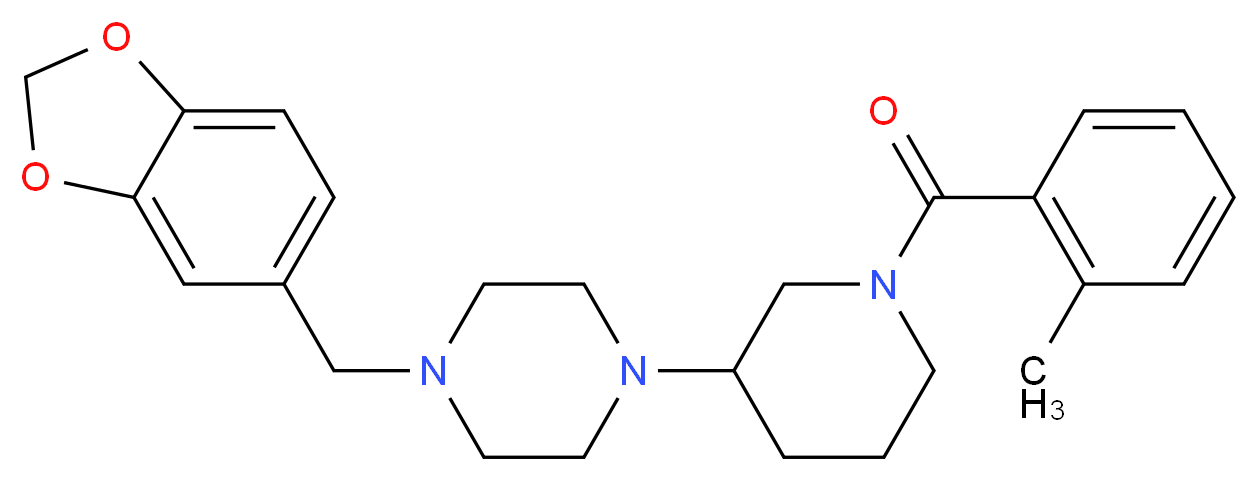 1-(1,3-benzodioxol-5-ylmethyl)-4-[1-(2-methylbenzoyl)-3-piperidinyl]piperazine_Molecular_structure_CAS_)