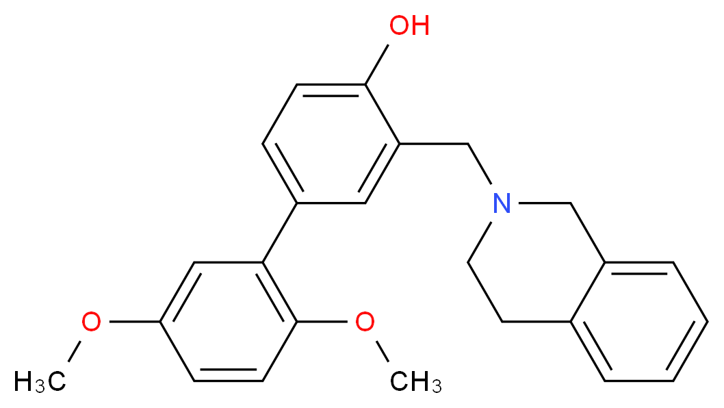 3-(3,4-dihydro-2(1H)-isoquinolinylmethyl)-2',5'-dimethoxy-4-biphenylol_Molecular_structure_CAS_)